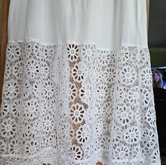 Solitaire Swim Maxi Front Split Floral Lace Skirt Size S - Picture 3 of 8